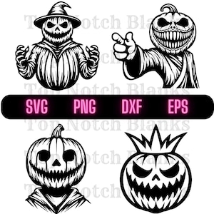 Killer Pumpking King Svg Scary Pumpkin King Png Zucca cattiva Clipart Zucca malvagia Pacchetto vettoriale Uso commerciale