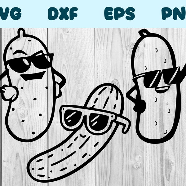 Pickle With Glasses Svg Pickle With Sunglasses Png Pickle Wearing Glasses Clipart Pickle Vector Bundle Pack Commercial Use