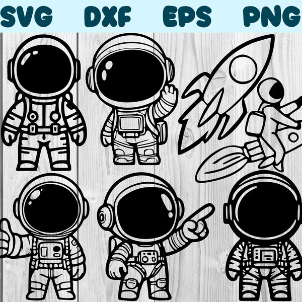 Astronaut Svg Cute Astronaut Png Cool Astronaut Clipart Pointing Astronaut Vector Bundle Pack Commercial Use