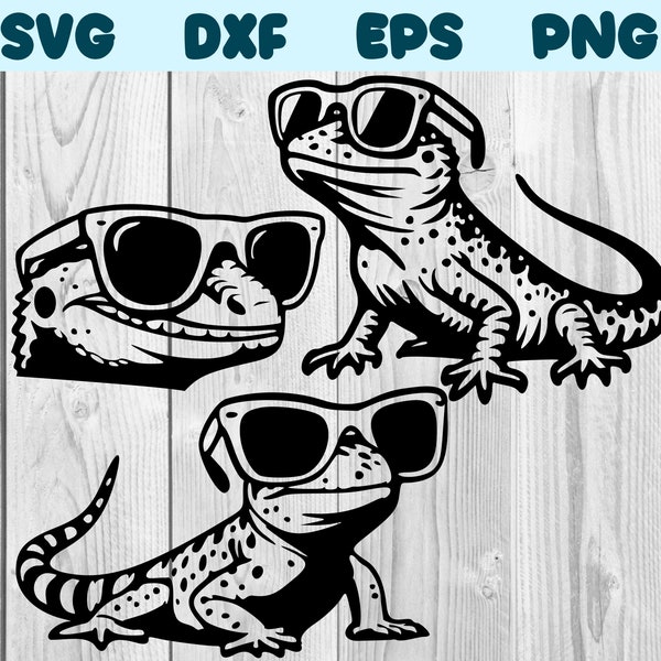 Lizard Wearing Sunglasses Svg Lizard With Sunglasses Png Lizard Clipart Lizard Vector Bundle Pack Commercial Use