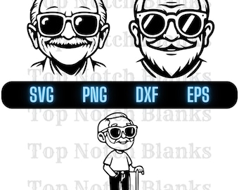 Old Man Wearing Sunglasses Svg Old Guy With Glasses Png Elderly Man Clipart Old Man Vector Bundle Pack Commercial Use