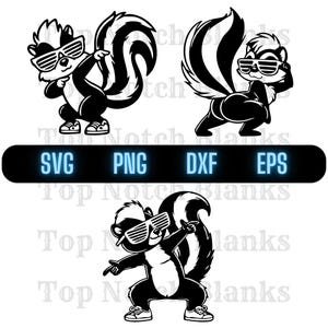 Skunk Dancing With Sunglasses Svg Skunk Dance Png Dancing Skunk Clipart Skunk Vector Bundle Pack Commercial Use