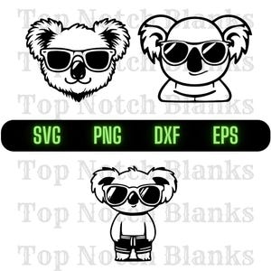Koala mit Brille svg Koala mit Brille png Koala mit Brille Clipart Koala Vektor-Bundle-Pack für kommerzielle Nutzung