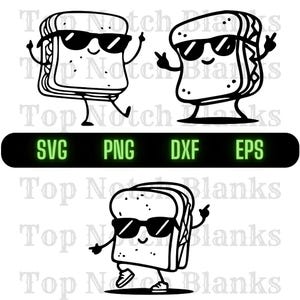 Sanduíche Dançando Com Óculos De Sol Svg Sanduíche Com Óculos Png Sanduíche Usando Óculos Clipart Sanduíche Vector Bundle Pack Uso Comercial