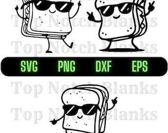 Dancing Sandwich with Sunglasses SVG: Vector Clipart Bundle (Commercial Use)