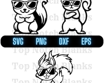 Ardilla con gafas Svg Ardilla con gafas Png Ardilla con gafas Clipart Ardilla Vector Bundle Pack Uso comercial