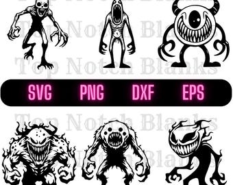 Scary Monster Clipart: Evil Creature Vector Bundle (svg, png, dxf, eps)