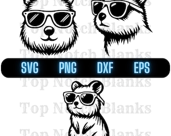 Quokka Wearing Sunglasses SVG PNG: Clipart Vector Bundle (Commercial Use)