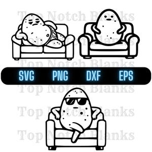 Couch Potato Svg Cartoon Couch Potato Png Happy Couch Potato Clipart Couch Potato Vector Bundle Pack Commercial Use