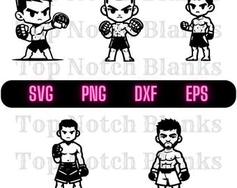 MMA Fighter Svg Cartoon Mixed Martial Artist Png Bad Ass MMA Fighter Clipart MMA Fighter Vector Bundle Pack Uso commerciale