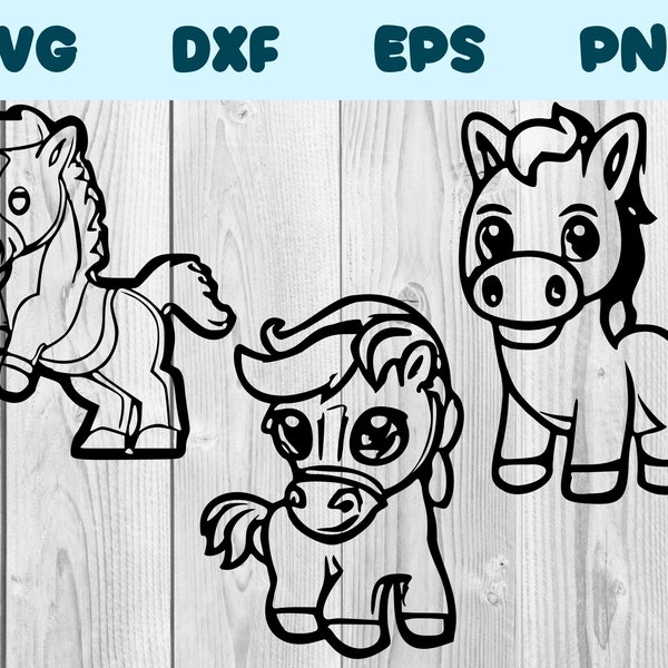 Baby Horse Svg Baby Horse Png Baby Pony Clipart Baby Horse Vector Bundle Pack Commercial Use