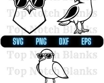 Seagull With Sunglasses SVG Bundle: Vector Clipart (Commercial Use)