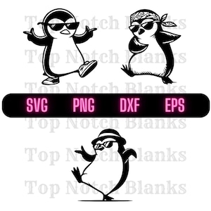 Penguin Dancing With Sunglasses Svg Penguin Dance Png Dancing Penguin Clipart Penguin Vector Bundle Pack Commercial Use