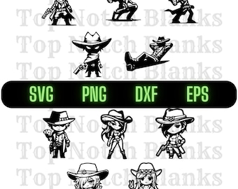 Cowboy Svg Cartoon Cowboy Png Cool Cowboy Clipart Badass Cowboy Vector Bundle Pack Commercial Use