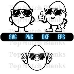 Ei met bril SVG ei met zonnebril png ei met bril clipart ei vector bundelpakket commercieel gebruik
