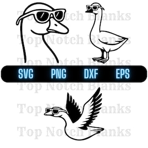 Goose With Sunglasses Svg Goose Wearing Glasses Png Goose With Glasses Clipart Goose Vector Bundle Pack Commercial Use