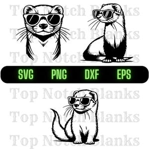 Ferret With Sunglasses Svg Ferret Wearing Glasses Png Ferret With Glasses Clipart Ferret Vector Bundle Pack Commercial Use
