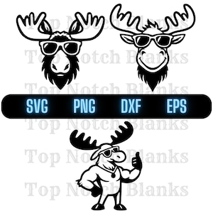 Alce con gafas de sol Svg Alce con gafas Png Alce con gafas Clipart Paquete de vectores de alce n.º 2 Uso comercial