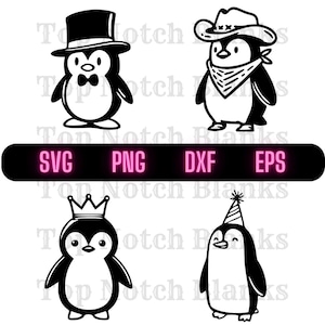 Penguin Wearing Hats Svg Penguin With Hats Png Penguin With Hats Clipart Penguin Vector Bundle Pack Commercial Use