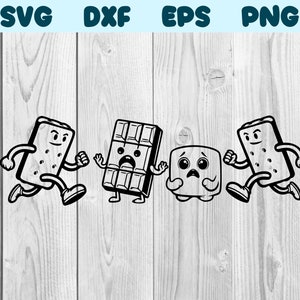 Smore Svg Cartoon Smore Png Smore Clipart Cool Smore Vector Bundle Pack Commercial Use