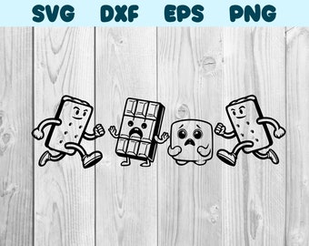 Smore Svg Cartoon Smore Png Smore Clipart Cool Smore Vector Bundle Pack Commercial Use