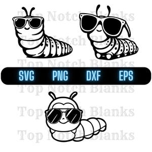 Caterpillar With Sunglasses Svg Caterpillar Wearing Glasses Png Caterpillar With Glasses Clipart worm Vector Bundle Pack Commercial Use