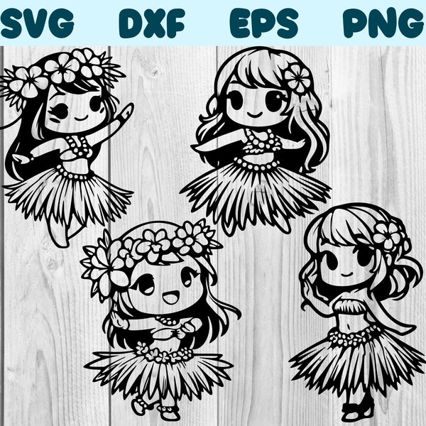 Hula Girl Svg Hula Girl Png Hula Dance Clipart Hula Dance Vector Bundle Pack Commercial Use