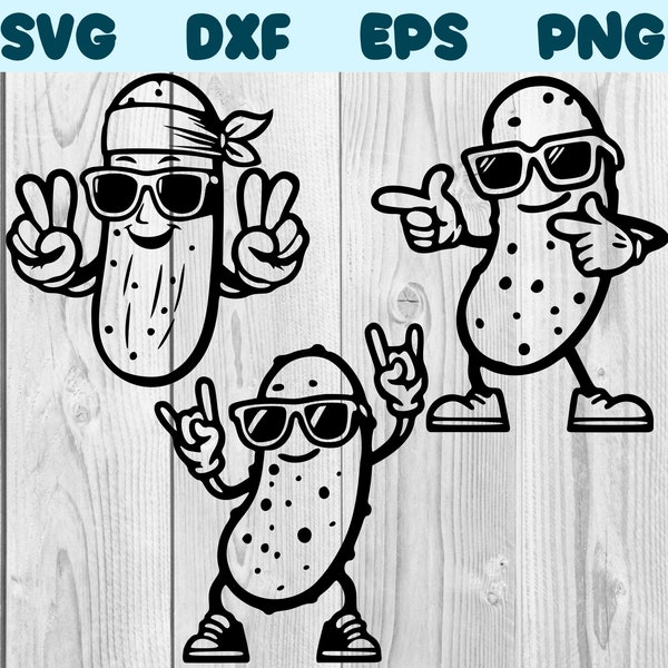 Pickle With Glasses Svg Pickle Wearing Sunglasses Png Pickle Wearing Glasses Clipart Pickle Vector Bundle Pack #2 Commercial Use
