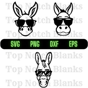 Esel mit Brille svg Esel mit Sonnenbrille Png Esel mit Brille Clipart Esel Vektor-Bundle-Pack Kommerzielle Nutzung
