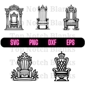 Throne Svg Cool Throne Png Throne Clipart Royal Throne Vector Bundle Pack Commercial Use Dxf Eps Png Svg Files