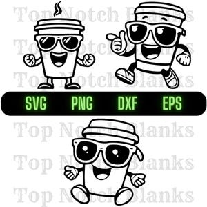 Coffee Wearing Sunglasses Svg Coffee With Glasses Png Coffee Wearing Glasses Clipart Coffee Vector Bundle Pack Commercial Use