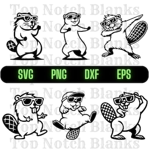 Dancing Beaver with Sunglasses SVG Bundle: Clipart Vector Pack (Commercial Use)