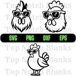 Chicken Wearing Sunglasses Svg Chicken With Glasses Png Chicken Wearing Glasses Clipart Chicken Vector Bundle Pack Commercial Use