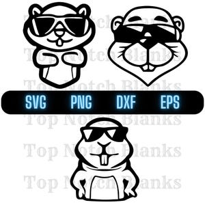 サングラスをかけたゴーファー SVG メガネをかけたゴーファー PNG グラウンドホッグ クリップアート グラウンドホッグ ベクター バンドル パック 商用利用