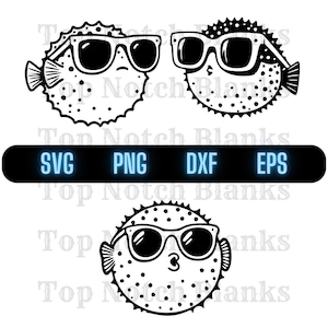 Poisson-globe avec lunettes de soleil Svg poisson-globe portant des lunettes de soleil Png poisson-globe Clipart poisson-globe vecteur Bundle Pack usage commercial