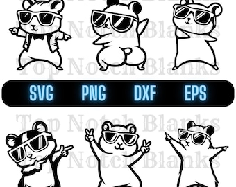 Dancing Hamster SVG Bundle: Clipart, Vector, PNG (Commercial Use)