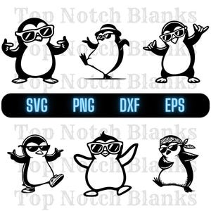 Tanzender Pinguin SVG-Bundle, Sonnenbrille Clipart (kommerzielle Nutzung)