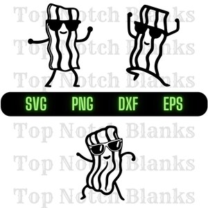 Bacon Wearing Sunglasses Svg Bacon With Sunglasses Png Bacon Dancing Clipart Bacon Vector Bundle Pack Commercial Use