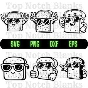 Bread Wearing Sunglasses Svg Piece of Bread With Sunglasses Png Bread Clipart Bread Vector Bundle Pack Commercial Use
