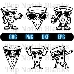Pizza With Glasses Svg Pizza With Sunglasses Png Pizza Wearing Glasses Clipart Pizza Vector Bundle Pack Commercial Use