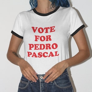 Vote For Pedro Pascal T-Shirt | Napoleon Dynamite Y2K Vintage Ringer Tee