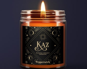 Kaz Brekker Scented Candle - Six of Crows - Shadow & Bone - Grishaverse - Amber Jar 9oz