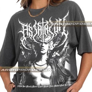 Astarion Baldur's Gate 3 Black Metal-stil spel-T-shirt, Multiplayer-videospels-merchandise-T-shirt, present till gamer FD