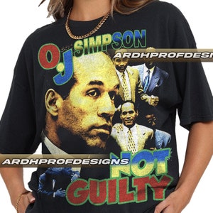 Oj Simpson Not Guilty Football Player Vintage 90er Jahre T-Shirt, Geschenk für Frauen und Männer Unisex T-Shirt ARDH020