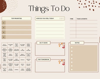To Do List Template,Hyperlinked Digital Planner, Yearly / Quarterly / Monthly Calendars