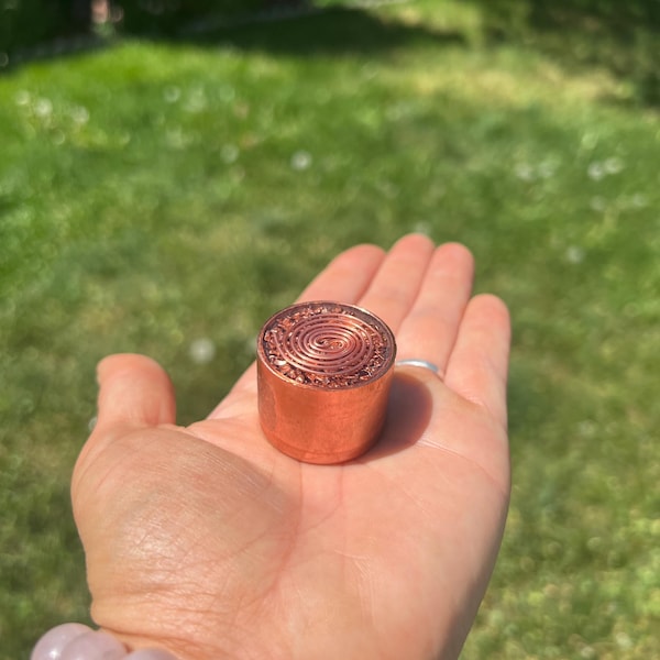 Copper Coil Conductor Orgonite | EMF Shield for Windows & Small Spaces | High-Density Energy Grounder