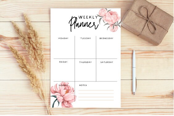Weekly Planner PDF Printable Planner Digital Planner 7 Day Planner ...