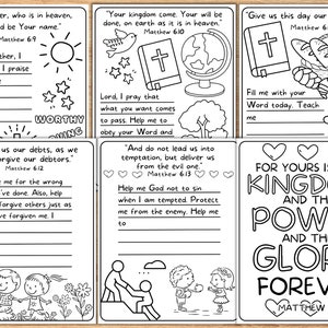 Printable Prayer Coloring Kid's Morning Activity, the Lord's Prayer ...