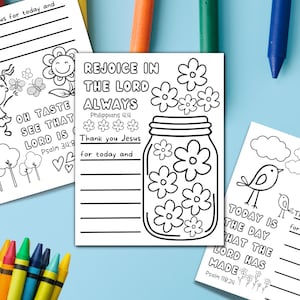 Printable Scripture Coloring Kid's Morning Activity, Christian Homeschool Activity, Bible Coloring Pages, Children's Prayer Coloring Pages
