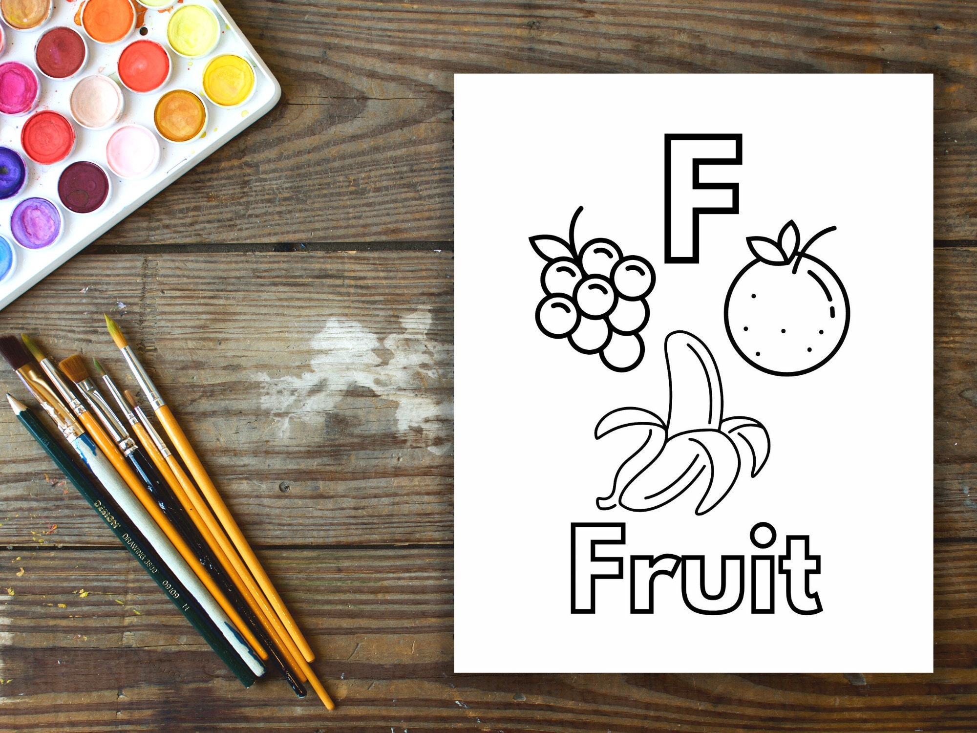 Printable Coloring Pages, A-Z Alphabet PDF Pages, Coloring Pages for
